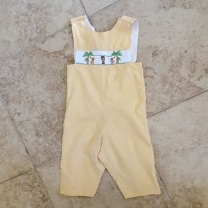 Yellow gingham monkey longall